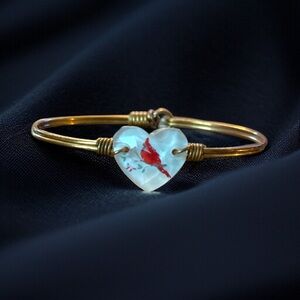 Luca + Danni gold tone crystal heart Cardinal bangle bracelet